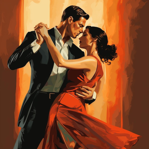 Pintura de tango danza forma generativa AI