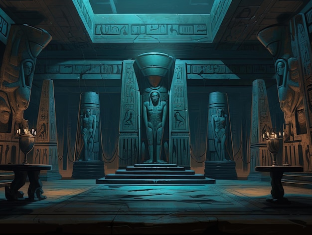 Foto una pintura de un templo con las palabras dios en la parte inferior