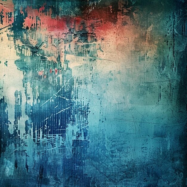 Pintura de textura de fondo grunge azul y rojo abstracto