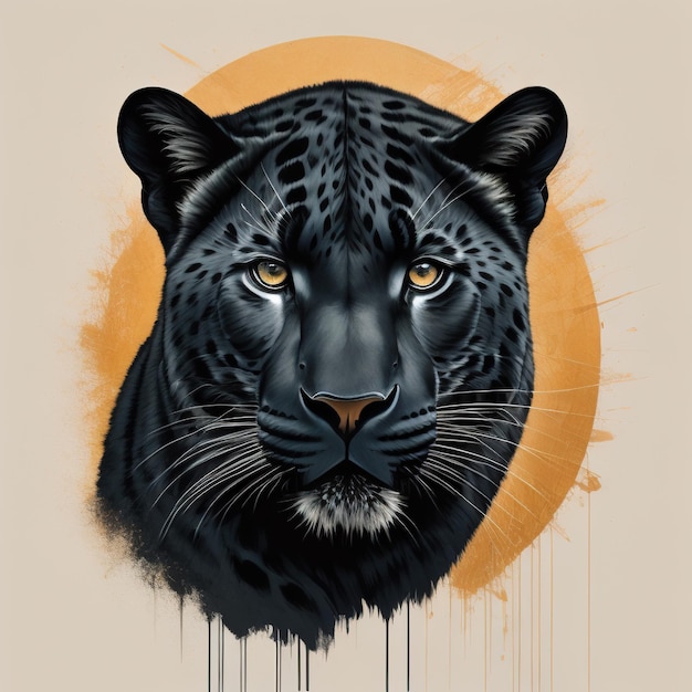 Foto una pintura de un tigre blanco y negro con la palabra 