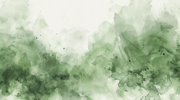 una pintura de tinta verde y verde sobre un fondo blanco
