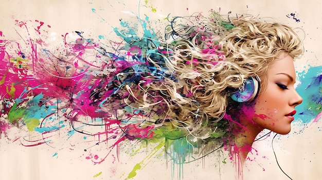 Foto una pintura de un tinte para el cabello tiene un fondo colorido