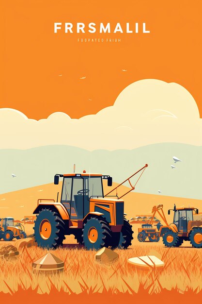 una pintura de un tractor con las palabras cita la palabra cita en él