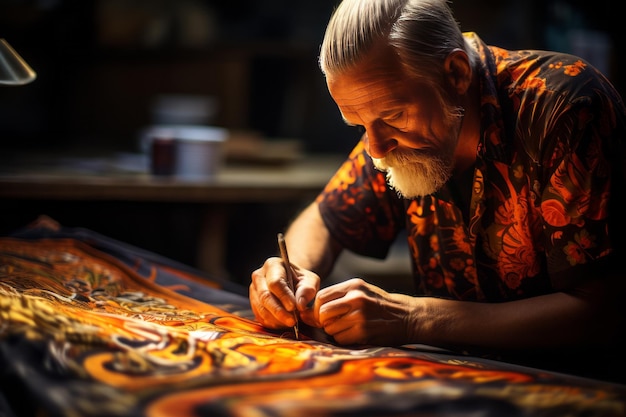 Pintura tradicional indonesia de Batik con IA generativa