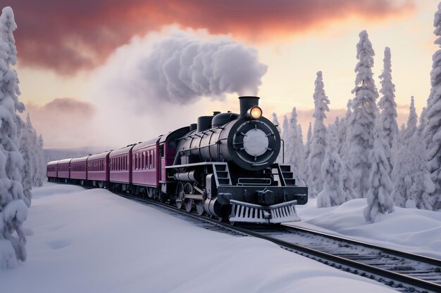 Locomotora De Vapor Vintage Que Se Atrapa a Lo Largo De La Pista Con Humo  Nublado Y Silbidos Stock de ilustración - Ilustración de ferrocarril,  generativo: 273655550