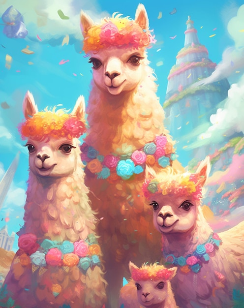 Una pintura de tres llamas con los estados unidos de fondo.