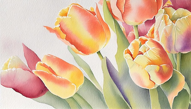 Una pintura de tulipanes con la palabra tulipanes.