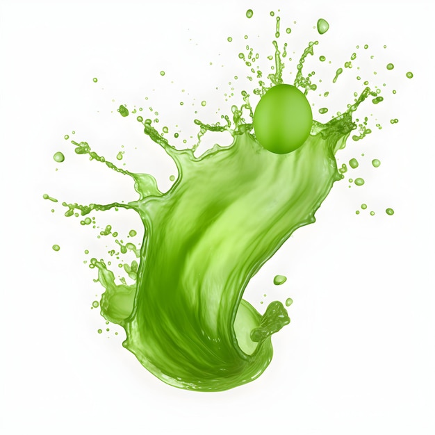 Foto pintura verde de foto isolada em um fundo branco