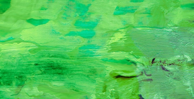 Una pintura verde con un fondo azul y verde.