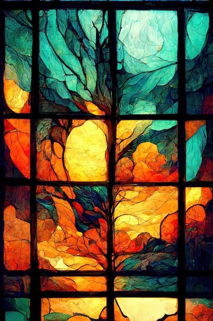 Pintura de vidrieras de colores