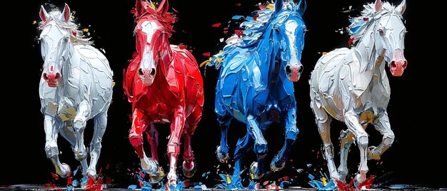 Pinturas abstratas elementos metálicos texturas fundos animais cavalos