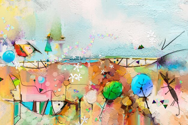 pinturas al óleo abstractas pintadas a mano con líneas doradas para decoración de paredes
