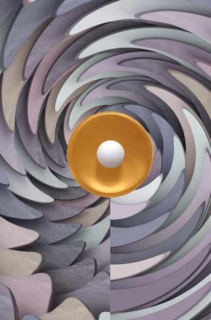 Pinturas al óleo abstractas, porche, geometría, estéreo, fondo dorado. La moda de la pared de arte moderno.