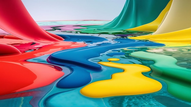 Pinturas de colores que se difunden en el agua