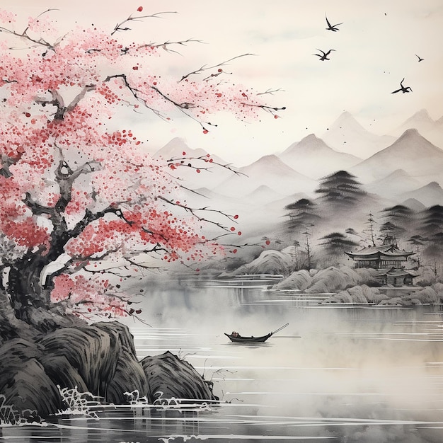 Foto pinturas de andy warhol árvore de flores japonesa pintura da grande onda impressão