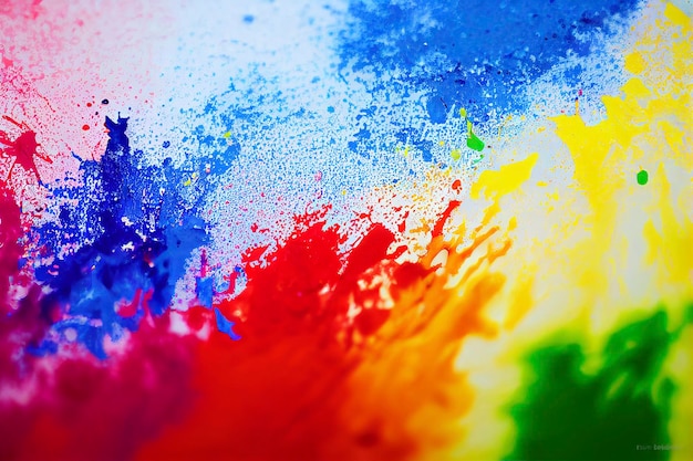 Pinturas multicolores coloridas están cubiertas con gotas de pintura Abstracción multicolor Fantástica superficie hipnótica
