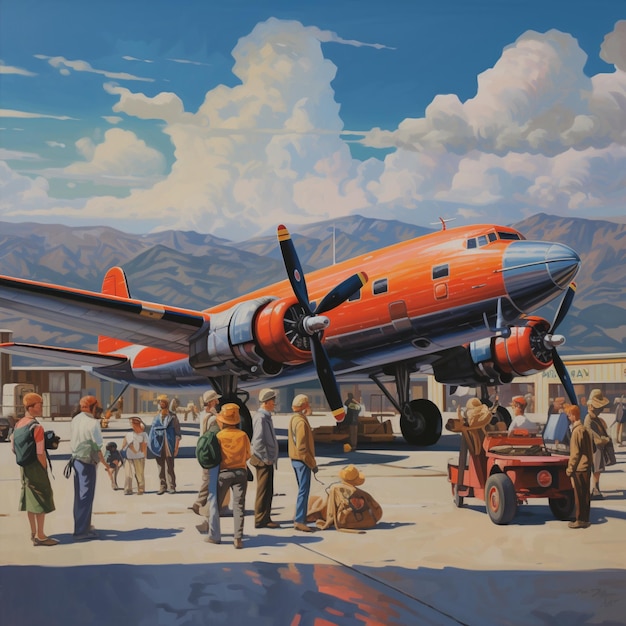 Los pioneros pintados aviones icónicos en la gloria colorida