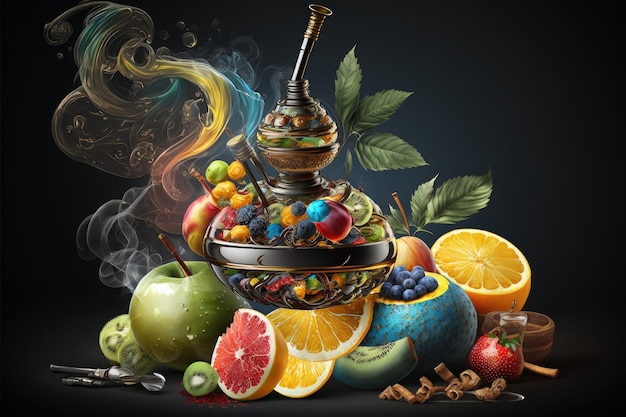 Pipa para fumar con cachimba de frutas aromáticas