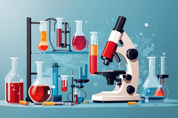 Pipeta de frasco de tubo de ensaio de microscópio de material de laboratório científico químico