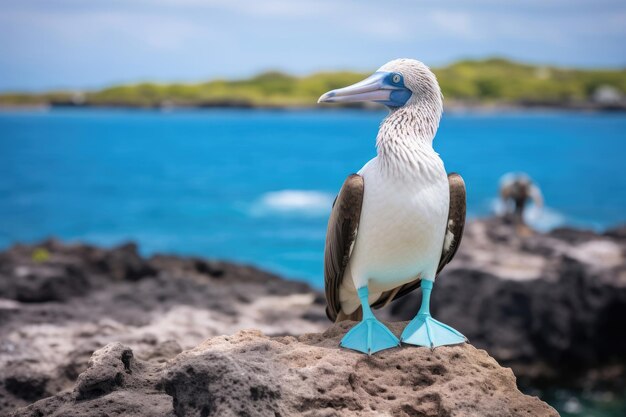 Foto piquero de patas azules en estado salvaje