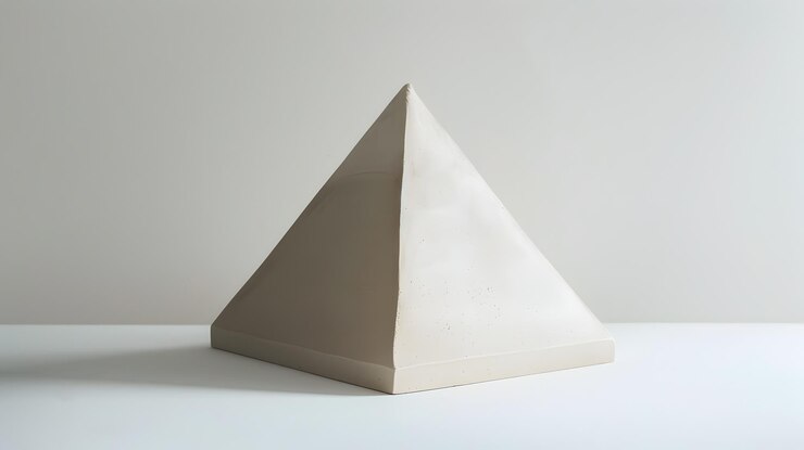 Foto pirámide de arcilla minimalista 3d un estudio en arquitectura geométrica