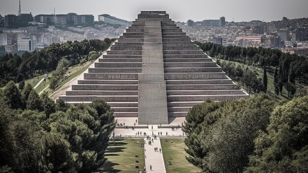 Foto la pirámide de chichén itzá es una pirámide gigante.