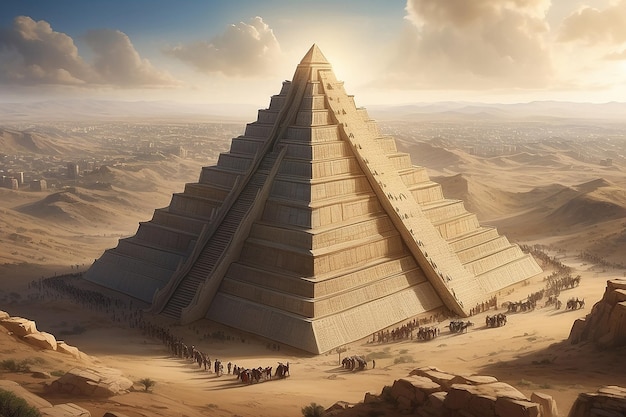 Pirâmide de Matzah Uma metáfora visual dos israelitas Exodo Viagem Generativa AI