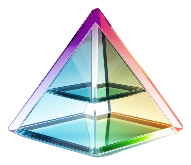 Foto pirâmide de origami de triângulo abstrato png