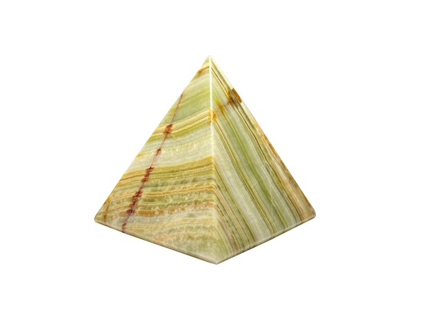 Pirámide decorativa de primer plano de ónix