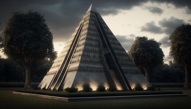 pirâmide em um gramado