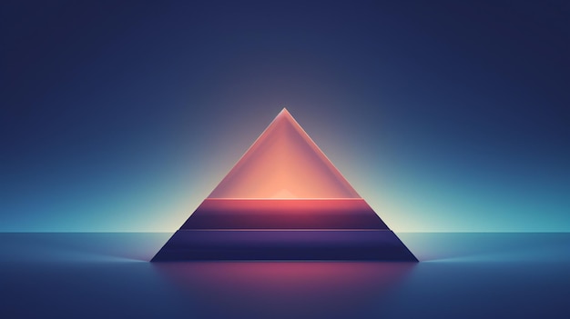 Una pirámide con un fondo azul con las palabras pirámide en ella