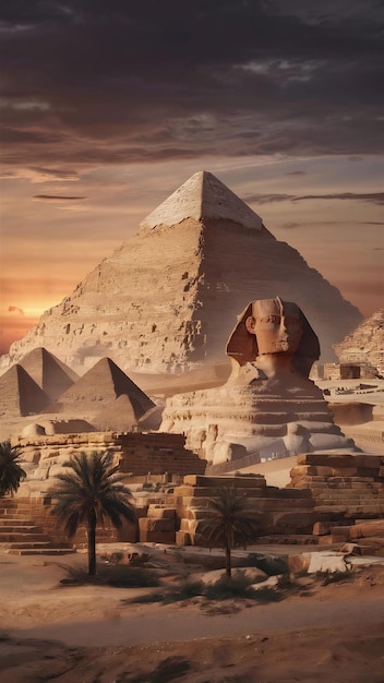 La pirámide de Giza al atardecer