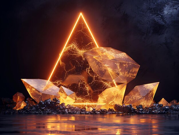 Foto una pirámide hecha de hielo con la palabra 