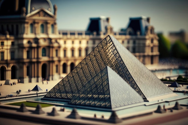 La pirámide del Louvre en Francia Un mundo de arte en miniatura