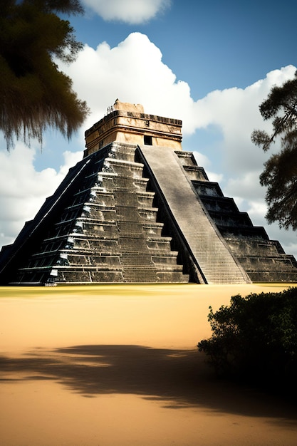 Pirámide maya de Kukulcán Pirámide azteca de El Castillo