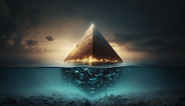 pirâmide no mar