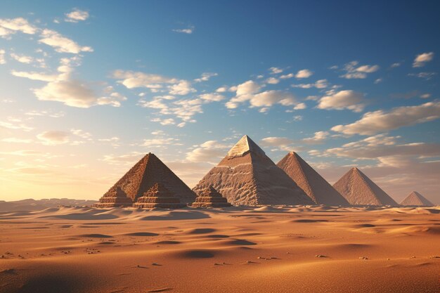 Foto pirâmides antigas de giza em pé no generative ai