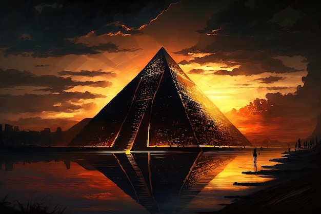 pirâmides com a palavra pirâmides sobre elas
