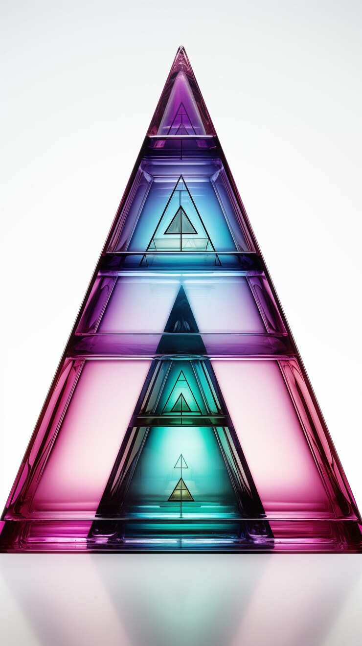 Foto pirámides y cristales patrón de textura fondo tapa de pared cubierta y pantalla para celular de teléfono inteligente