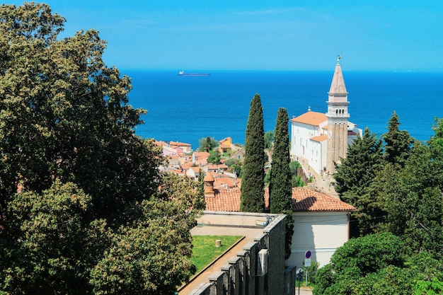 Piran en el mar Adriático en Eslovenia