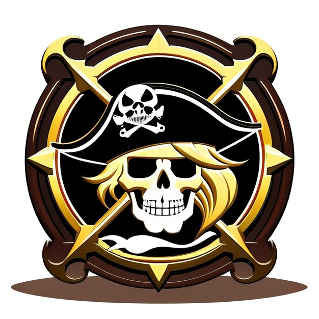 Pirata do logotipo dos desenhos animados