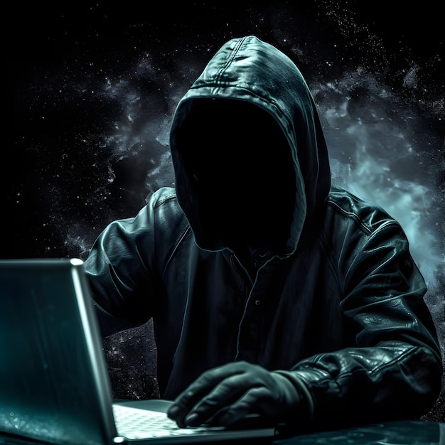 Pirata informático anónimo Concepto de piratería ciberseguridad cibercrimen ciberataque web oscura, etc.