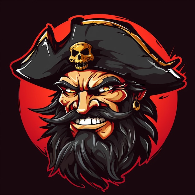 Foto pirata de logotipo de dibujos animados