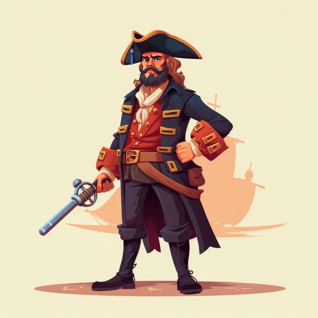 Piraten-Cartoon-Illustration, die von KI generiert wurde