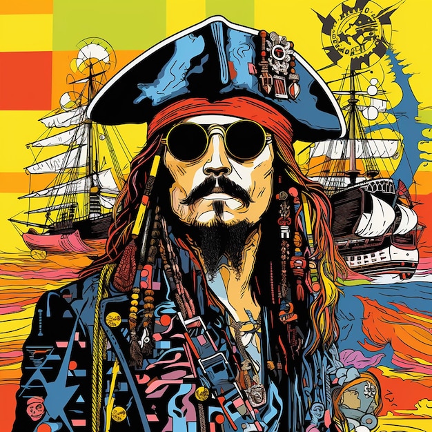 Piraten der Karibik Jack Sparrow AI Jack Sparrow Vektorgrafik Jack Sparrow Illustration