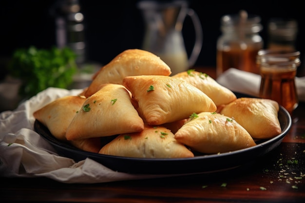 Pirozhki al horno Mesa comida sana Generar Ai