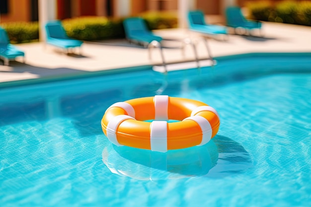 Piscina y anillo inflable