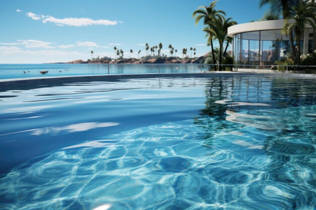 piscina azul ariel conceito de dias de férias