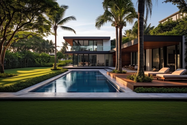 La piscina y la casa están diseñadas por persona.
