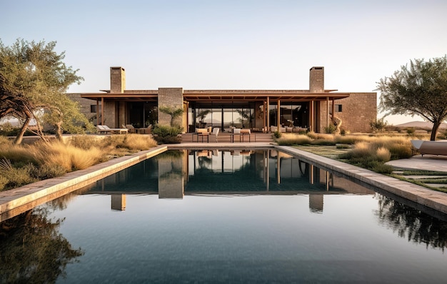 La piscina y la casa están diseñadas por persona.